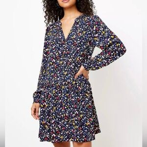 LOFT Multicolor Heart Love Print Dress